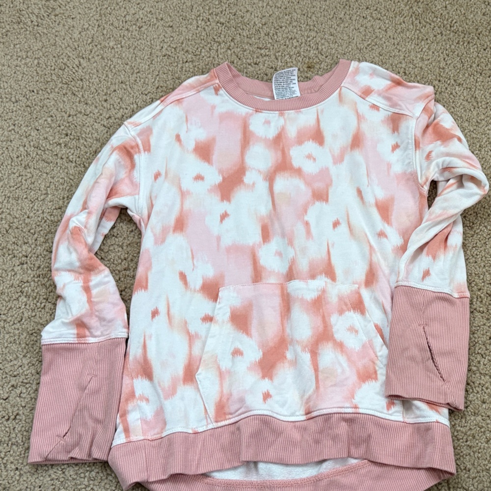 All in Motion Pink and White Tie-Dye Top